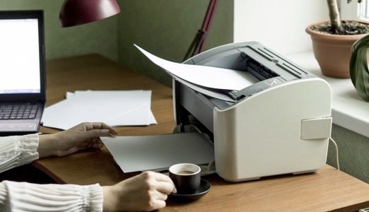 Person printing invoice